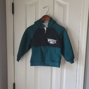 Green and Black Zip-Up Hoodie with High Collar